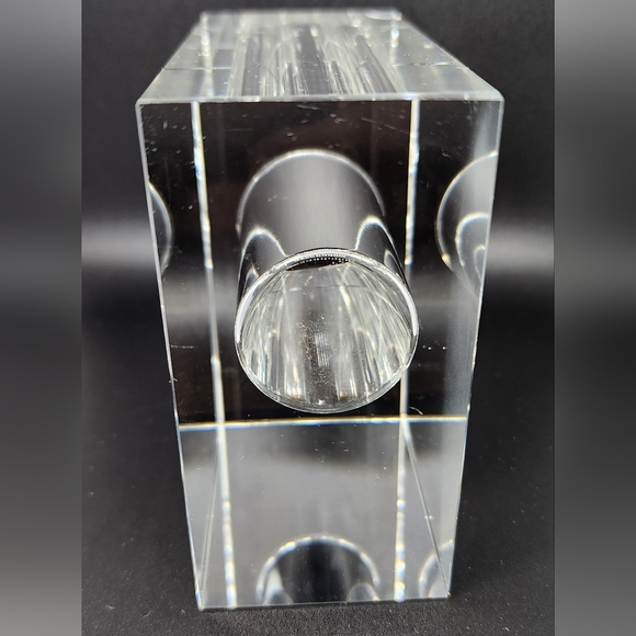 TIZO Mid Century Modern Style Lead Crystal Bud Vase Block - Picture 3 of 4